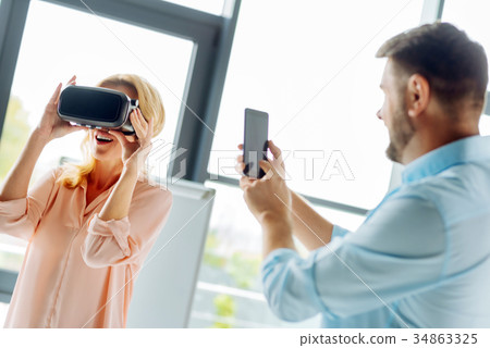 Joyful people playing on pause 34863325