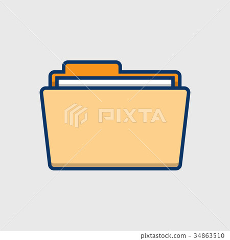 Folder Icon in flat style - Stock Illustration [34863510] - PIXTA