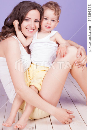mom playing with young son laughing joy mom playing with young son laughing joy 34864338