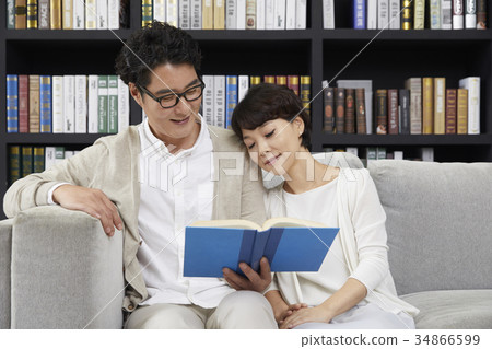 丈夫，妻子，夫婦，中年夫婦 34866599