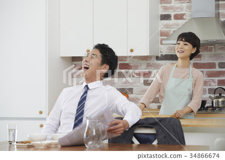 丈夫，妻子，夫婦，中年夫婦 34866674