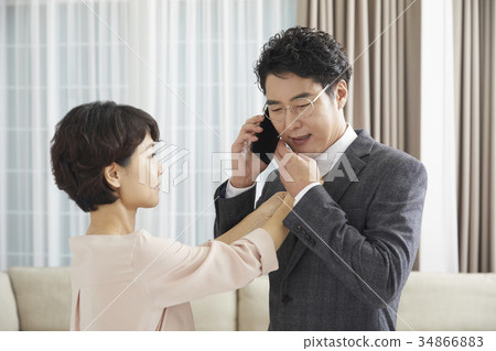 丈夫，妻子，夫婦，中年夫婦 34866883