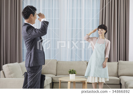 丈夫，妻子，夫婦，中年夫婦 34866892