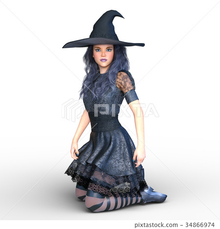 Woman in witch costume Woman in witch costume 34866974
