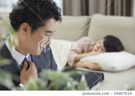 丈夫，妻子，夫婦，中年夫婦 34867019