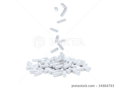 Medicine capsule falling 34868783