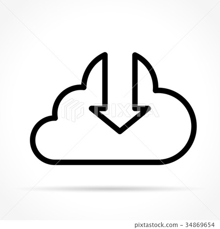 download cloud icon on white background - Stock Illustration [34869654 ...