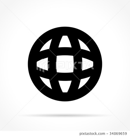 globe icon on white background - Stock Illustration [34869659] - PIXTA