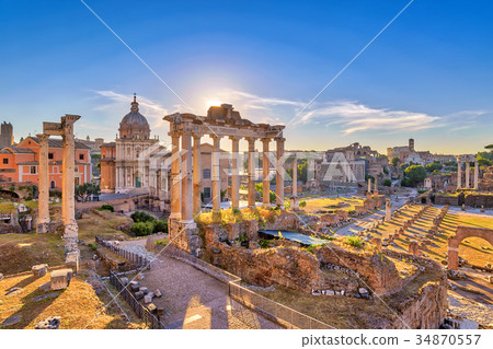 Rome sunrise city skyline at Rome Forum, Italy Rome sunrise city skyline at Rome Forum, Italy 34870557