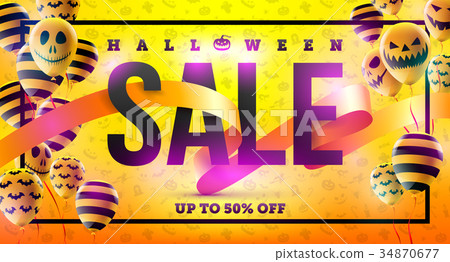 Halloween Sale with Halloween Ghost Balloons Halloween Sale with Halloween Ghost Balloons 34870677