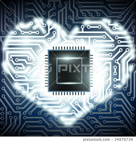 human heart with the circuit board inside 34870739