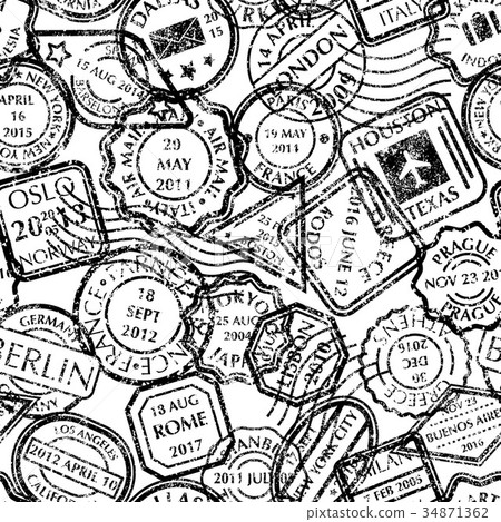 Postal stamps pattern 34871362