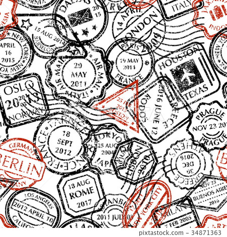 Postal stamps pattern Postal stamps pattern 34871363