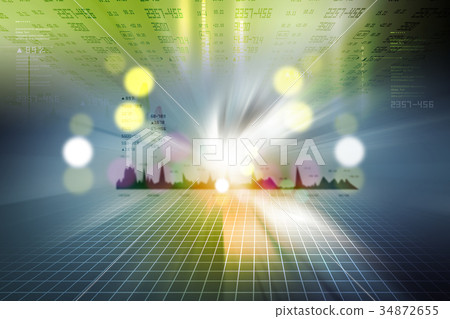 Stock exchange graph Stock exchange graph 34872655
