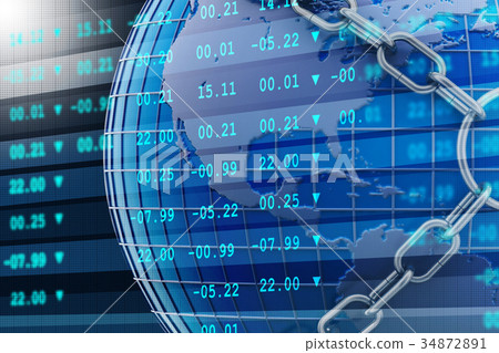 stock market chart with chain stock market chart with chain 34872891