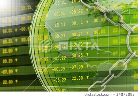 stock market chart with chain stock market chart with chain 34872892
