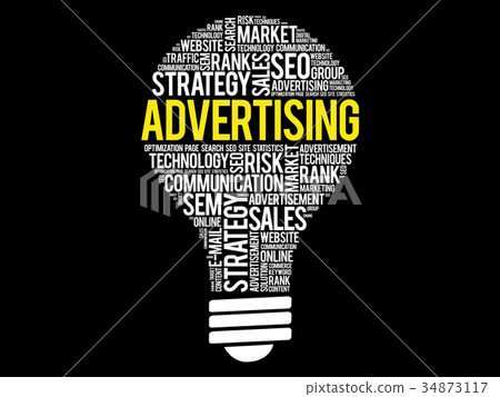 ADVERTISING bulb word cloud ADVERTISING bulb word cloud 34873117