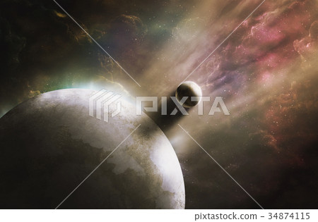 Space. Sci fi. A stars, planets, nebulas. Space. Sci fi. A stars, planets, nebulas. 34874115