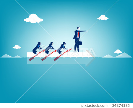 Business teamwork on rowing. Concept business. Business teamwork on rowing. Concept business. 34874385