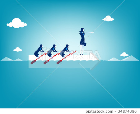 Business teamwork on rowing. Concept business. Business teamwork on rowing. Concept business. 34874386