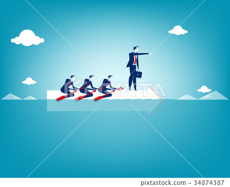 Business teamwork on rowing. Concept business. Business teamwork on rowing. Concept business. 34874387