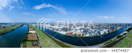 鳥瞰荒川和戶田公園 34874467