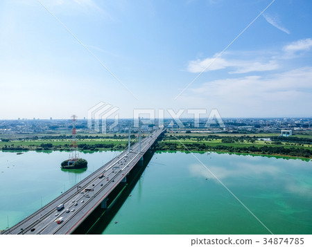 Aerial Saitama Lake Saito and Doman Green Park 34874785