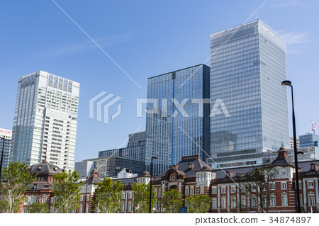 東京站丸之內站大樓和高層建築 34874897