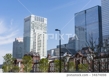 Tokyo Station Marunouchi Station Building and high-rise buildings 34874898