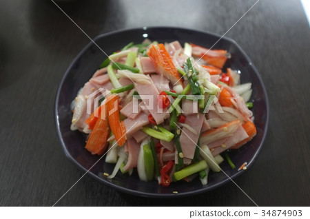 Hot & Spicy salad with ham Hot & Spicy salad with ham 34874903