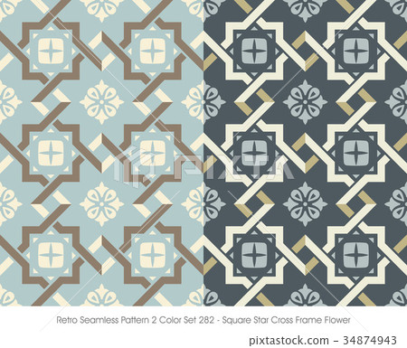 Two Set Background Retro Seamless background image two color set - Stock Illustration ...