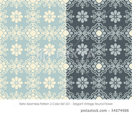 Retro Seamless background image two color set 34874986