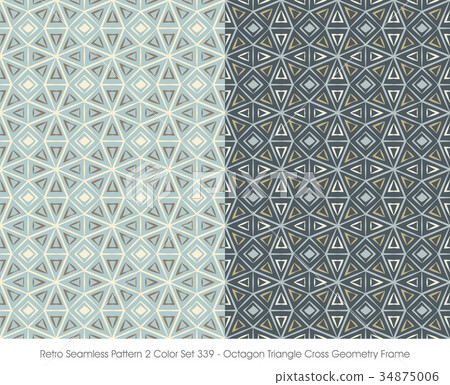 Retro Seamless background image two color set Retro Seamless background image two color set 34875006