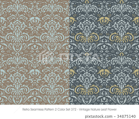 Retro Seamless background image two color set Retro Seamless background image two color set 34875140