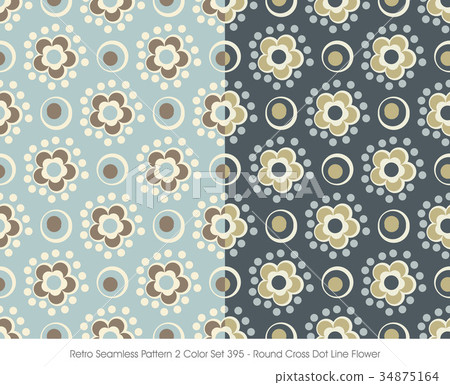 Retro Seamless background image two color set 34875164
