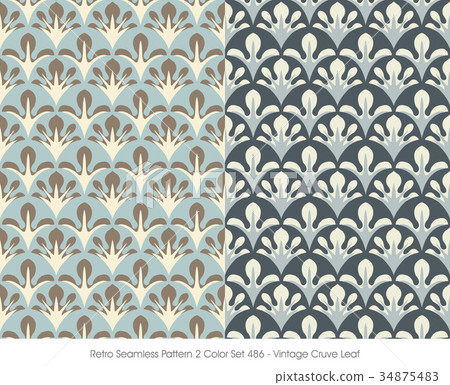 Retro Seamless background image two color set 34875483