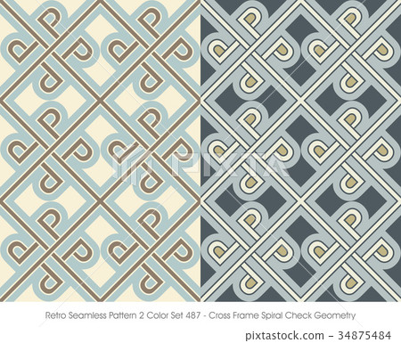 Retro Seamless background image two color set 34875484