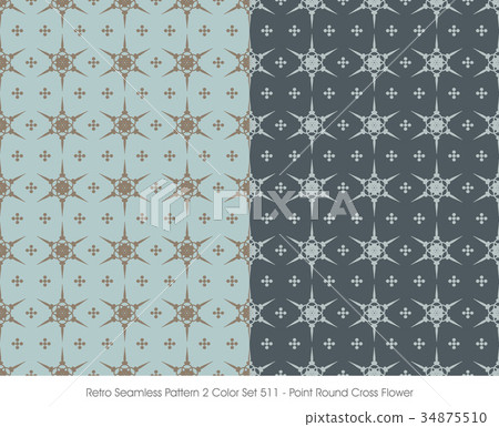 Retro Seamless background image two color set-插圖素材 [34875510] - PIXTA圖庫