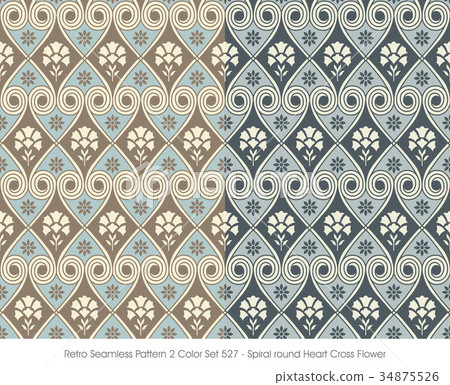Retro Seamless background image two color set 34875526