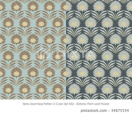 Retro Seamless background image two color set Retro Seamless background image two color set 34875554