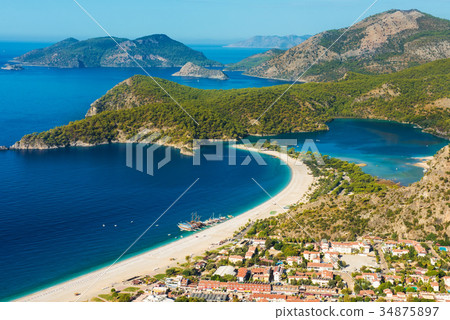 Oludeniz lagoon in sea landscape view of beach Oludeniz lagoon in sea landscape view of beach 34875897