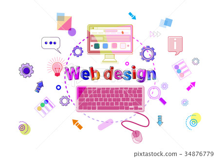 Web Design Concept Creative Process Software - Stock Illustration ...