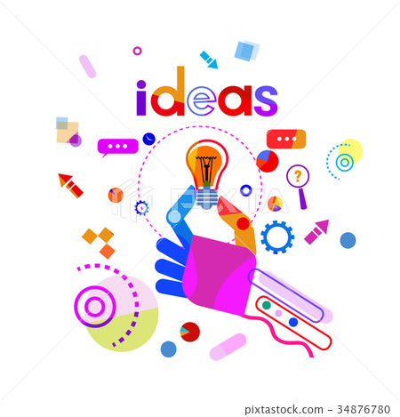 Hand Holding Light Bulb Business Idea Startup - Stock Illustration ...