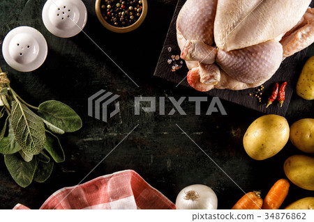 Various vegetables and condiments Various vegetables and condiments 34876862