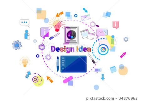 Web Design Idea Concept Creative Process Software - Stock Illustration ...