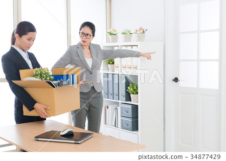 angry annoyed company manager woman fired employee angry annoyed company manager woman fired employee 34877429