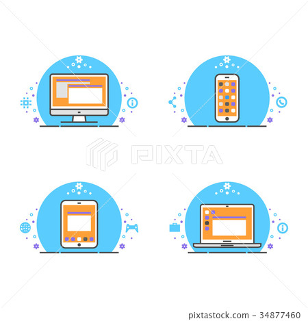 High-tech devices icons set. 34877460