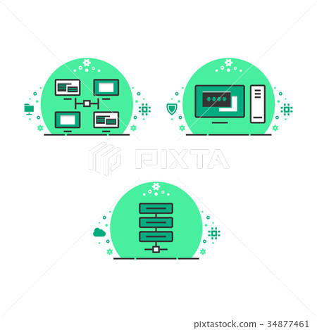 Technology and computing icons set. 34877461
