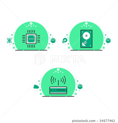 Technology and computing icons set. 34877462