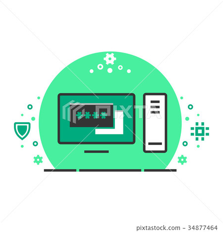 Personal computer vector icon. 34877464